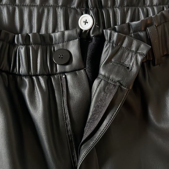 VIOLETA Faux Leather Adjustable Waist Cropped Pants - Picture 11 of 12